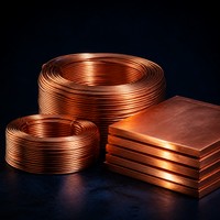 Coiled copper wire and copper plates