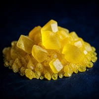 Yellow sulphur crystals
